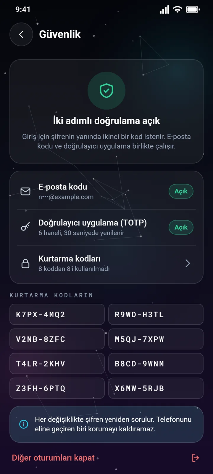 Güvenlik ekranı